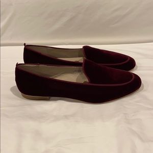 Boden velvet burgundy loafers